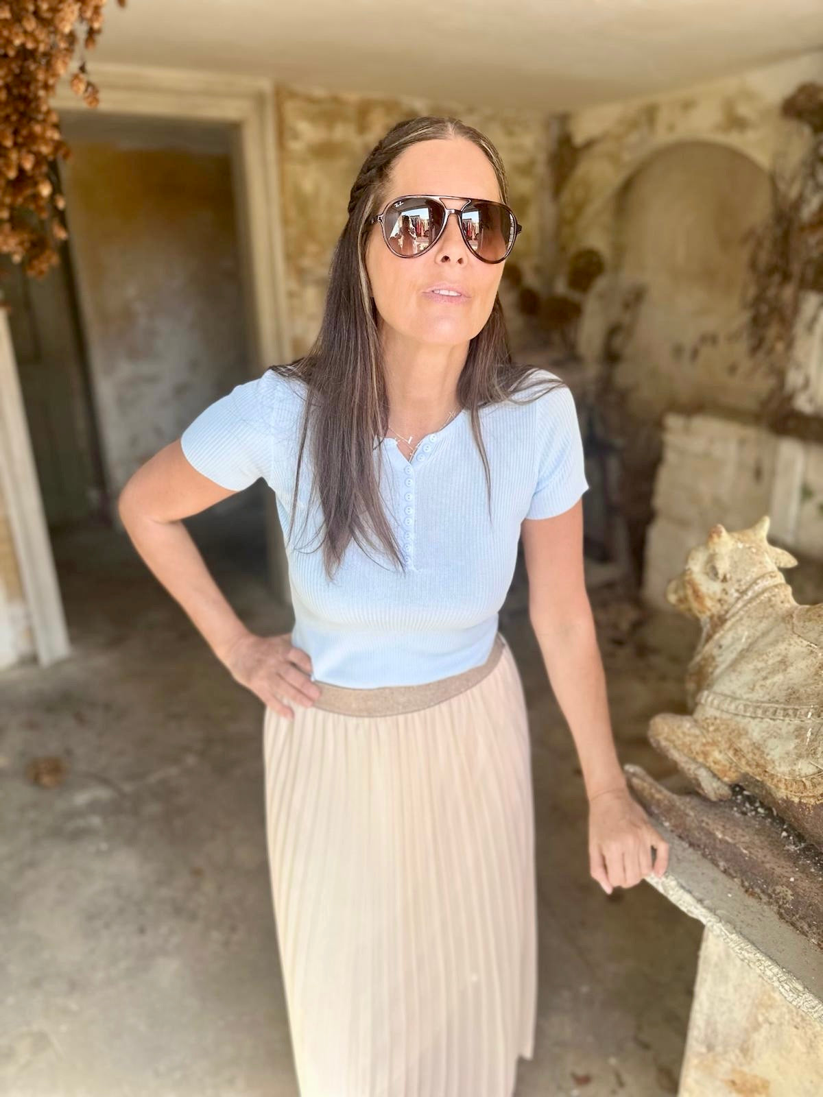 Kaia Midi Skirt - Taupe