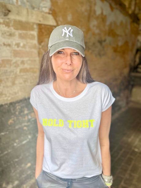 Camiseta Hold Tight blanca/neón