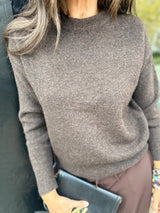 Coral Crew Neck Knit - Chocolate