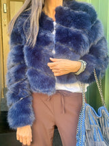 Anastasia Faux Fur Coat Navy