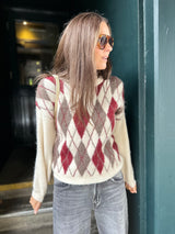 Argyle Crew Neck - Ivory