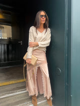 Highland Satin Lace Skirt - Blush