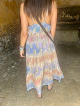 Crystal Metallic Maxi Dress - Blue