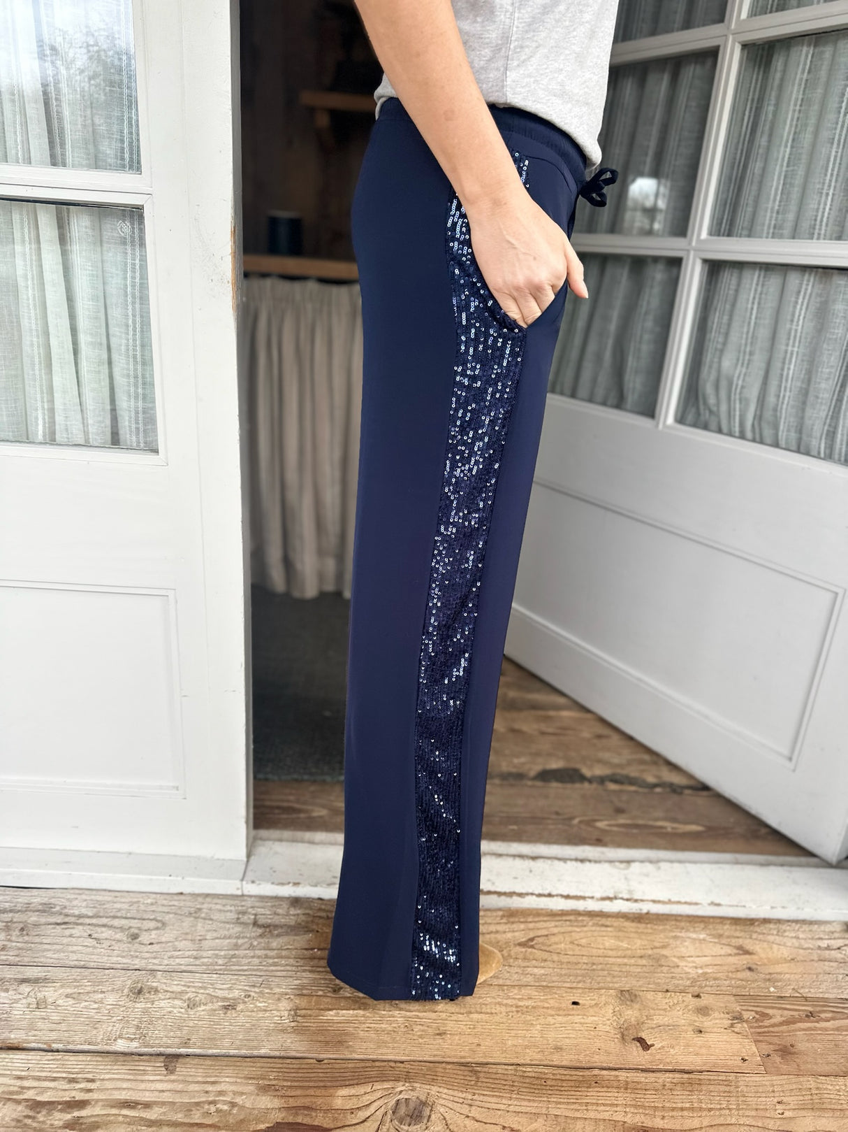 Pantalón Tempest - Azul marino con lentejuelas azul marino
