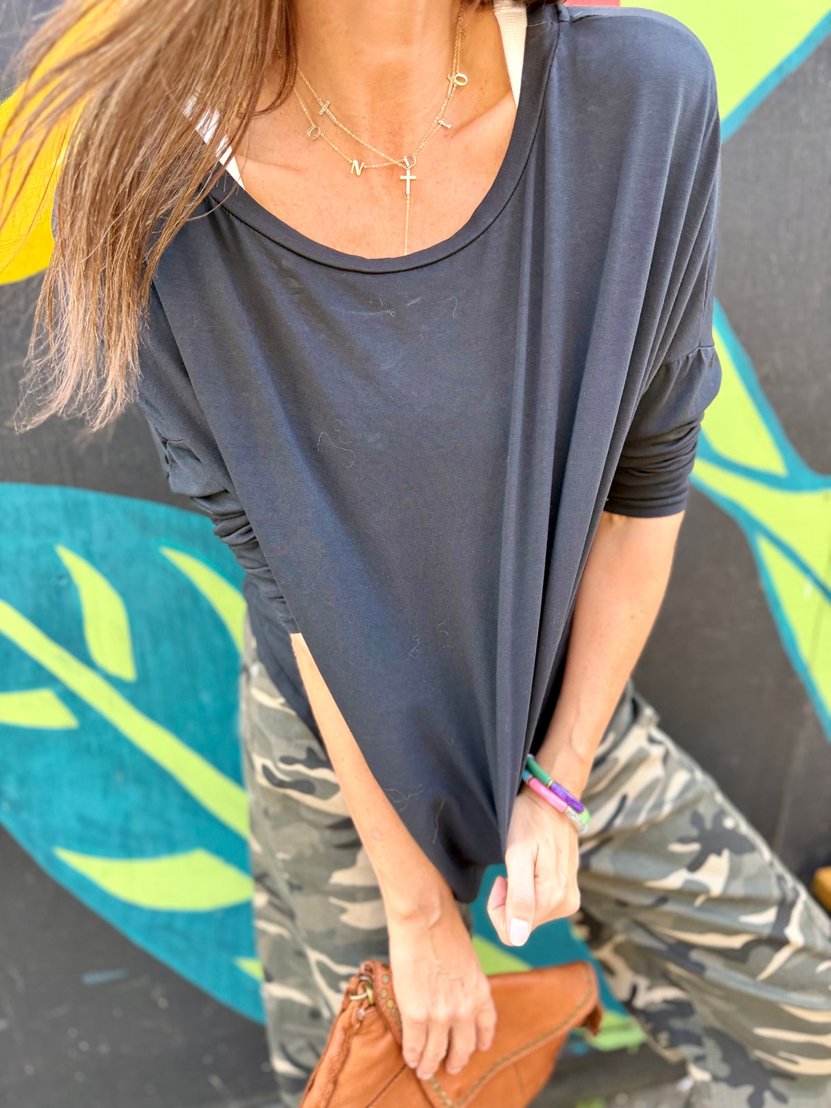 Slouchy LS Top - Black