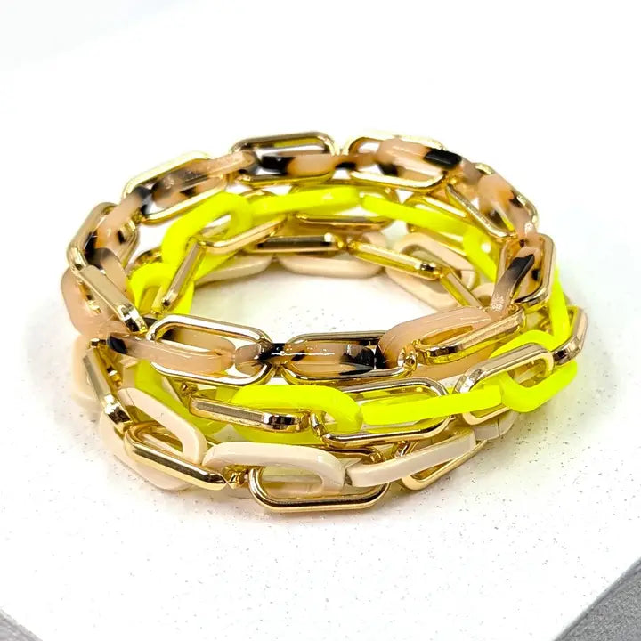 Chain Resin Bracelet - Nude
