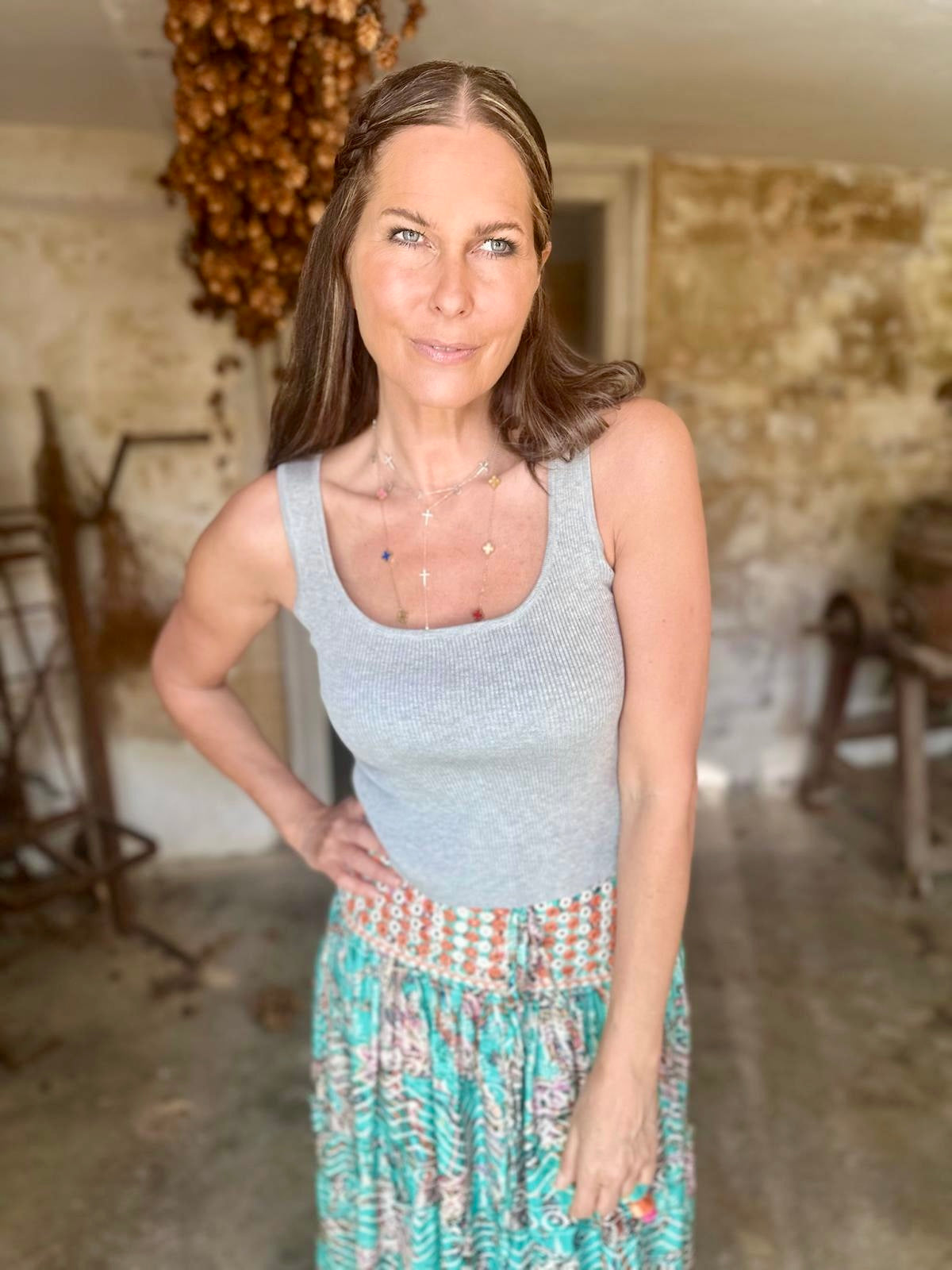Believer Tiered Maxi Skirt - Sea Foam