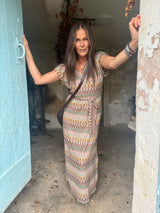 Robin Printed Maxi Dress - Khaki