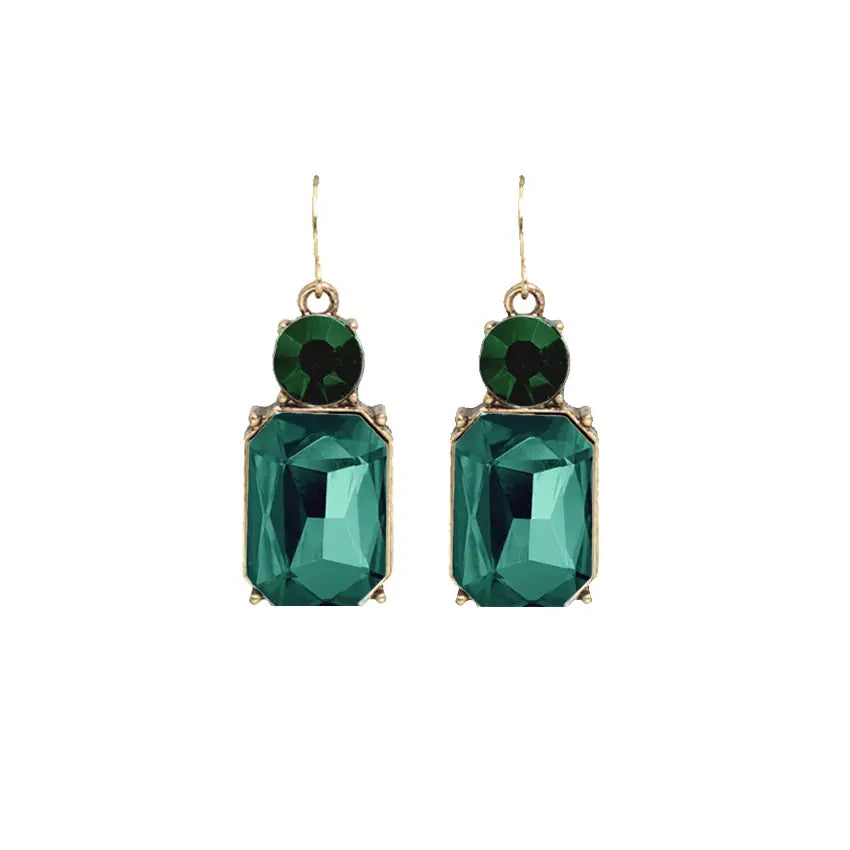 Twin Gem Earring - Emerald