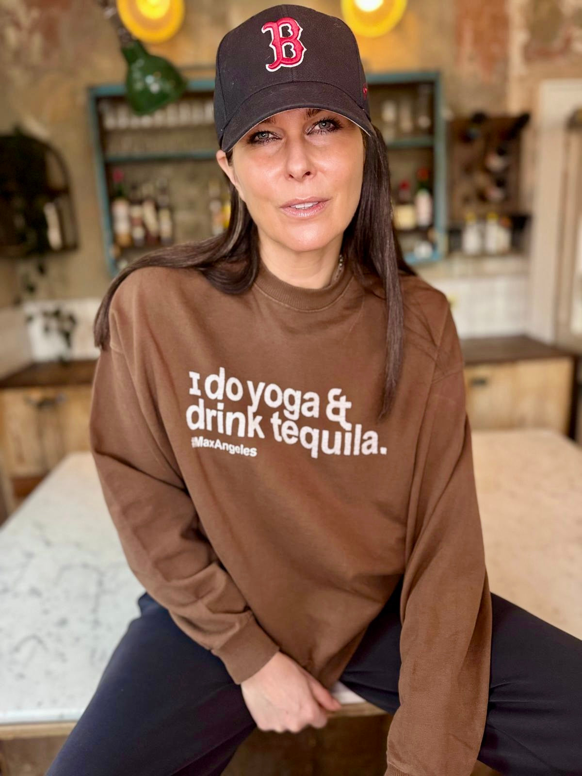Sudadera Yoga &amp; Tequila - Chocolate