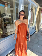 Lottie Beaded Maxi Dress - Rust