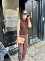 Bubblegum Crew Neck Vest - Chocolate