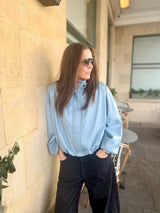 Maz Faux Leather Jacket - Baby Blue