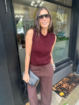 Bubblegum Crew Neck Vest - Cherry