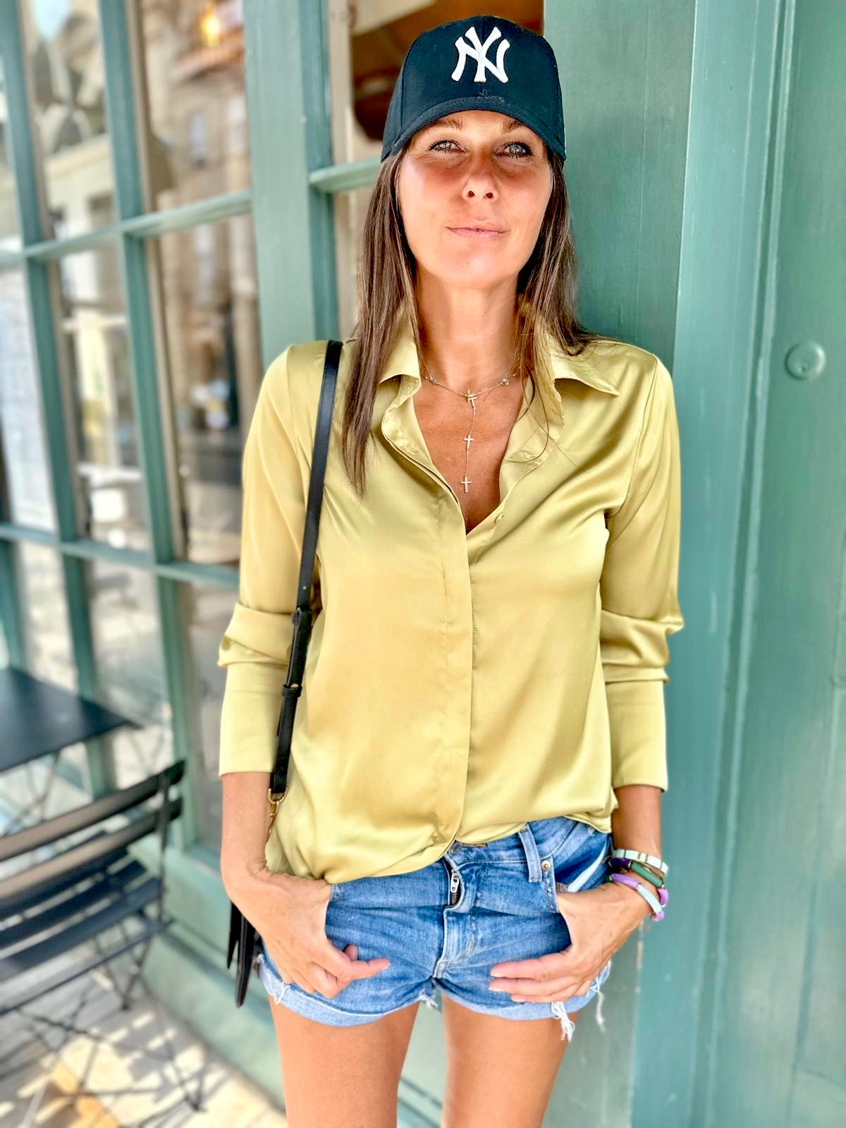 Camisa de satén Camille Citrino