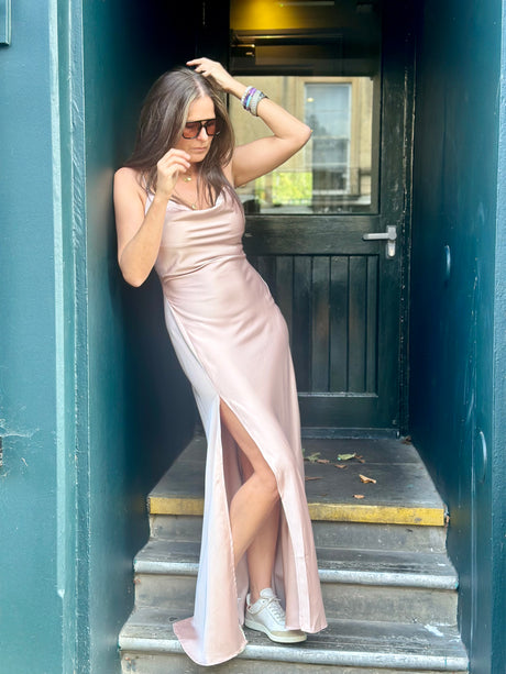 Elisha Maxi Slip Dress - Beige