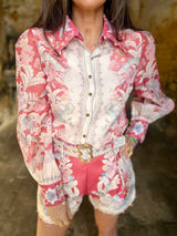 Alara Printed Short Set - Coral