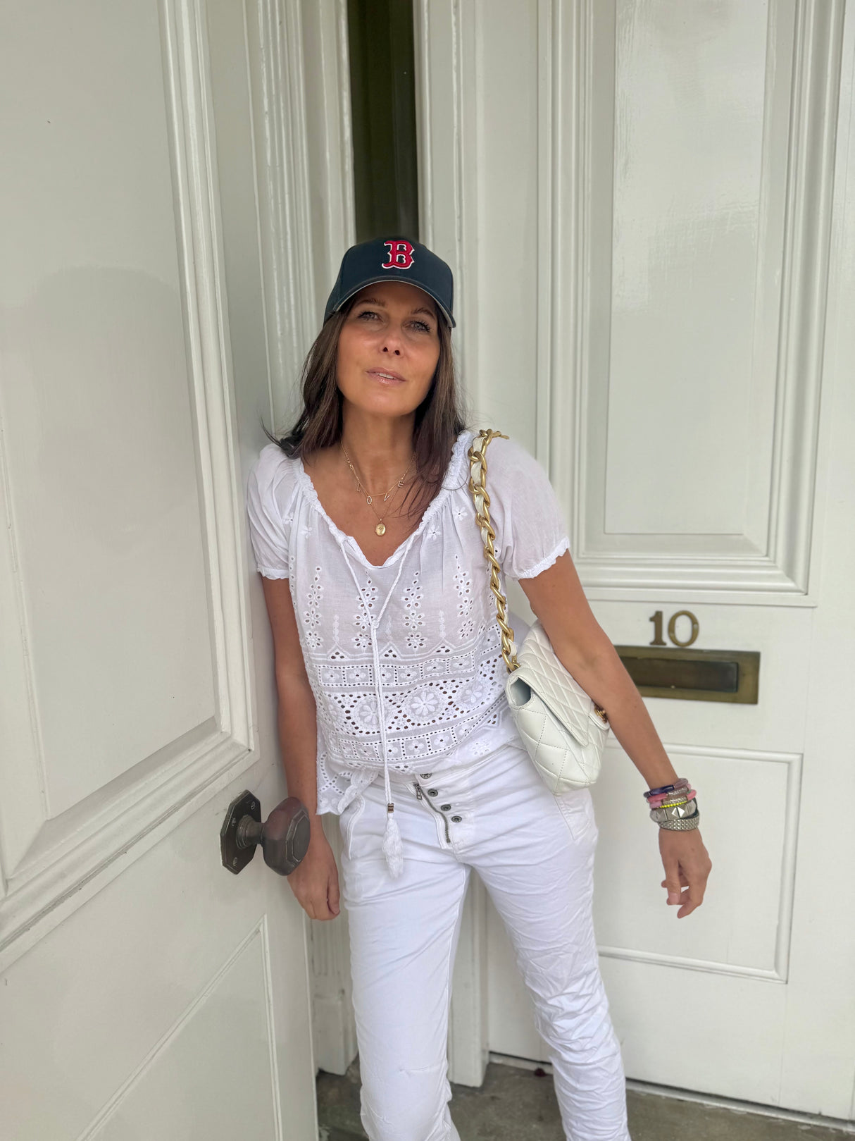 Florence Broiderie Anglaise Top - White