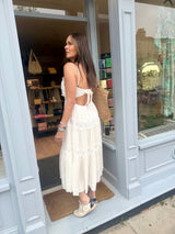 Mira Crochet Strap Dress- White