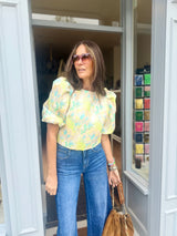 Novalie Cropped Blouse - Blue