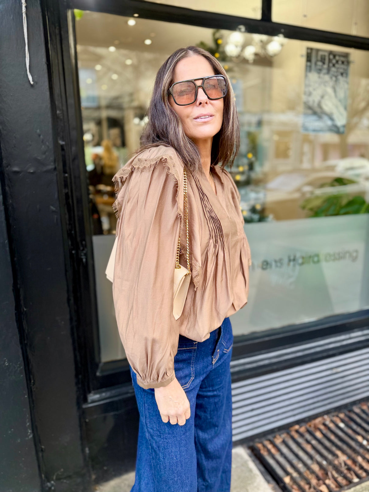 Rachel Floaty Blouse Caramel