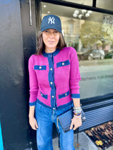 Dune Knitted Jacket - Magenta