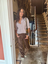 Row Corduroy Wide Leg Pant - Chocolate