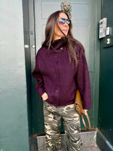 Bond Knitted Funnel Neck Plum