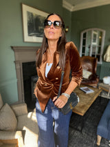 Blazer de terciopelo Victoria - Bronce