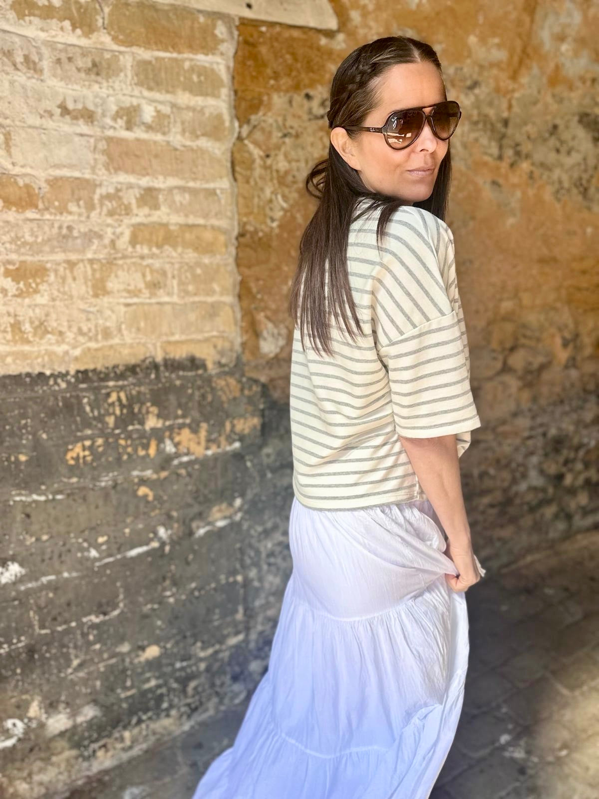 Amber Maxi Skirt - White