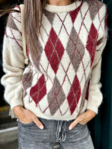 Argyle Crew Neck - Ivory