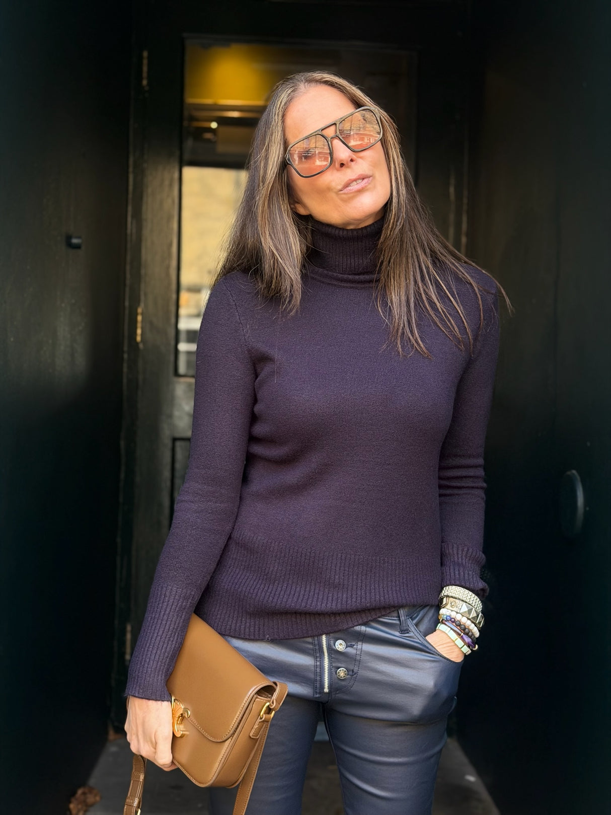 Rita Roll Neck Essential - Navy