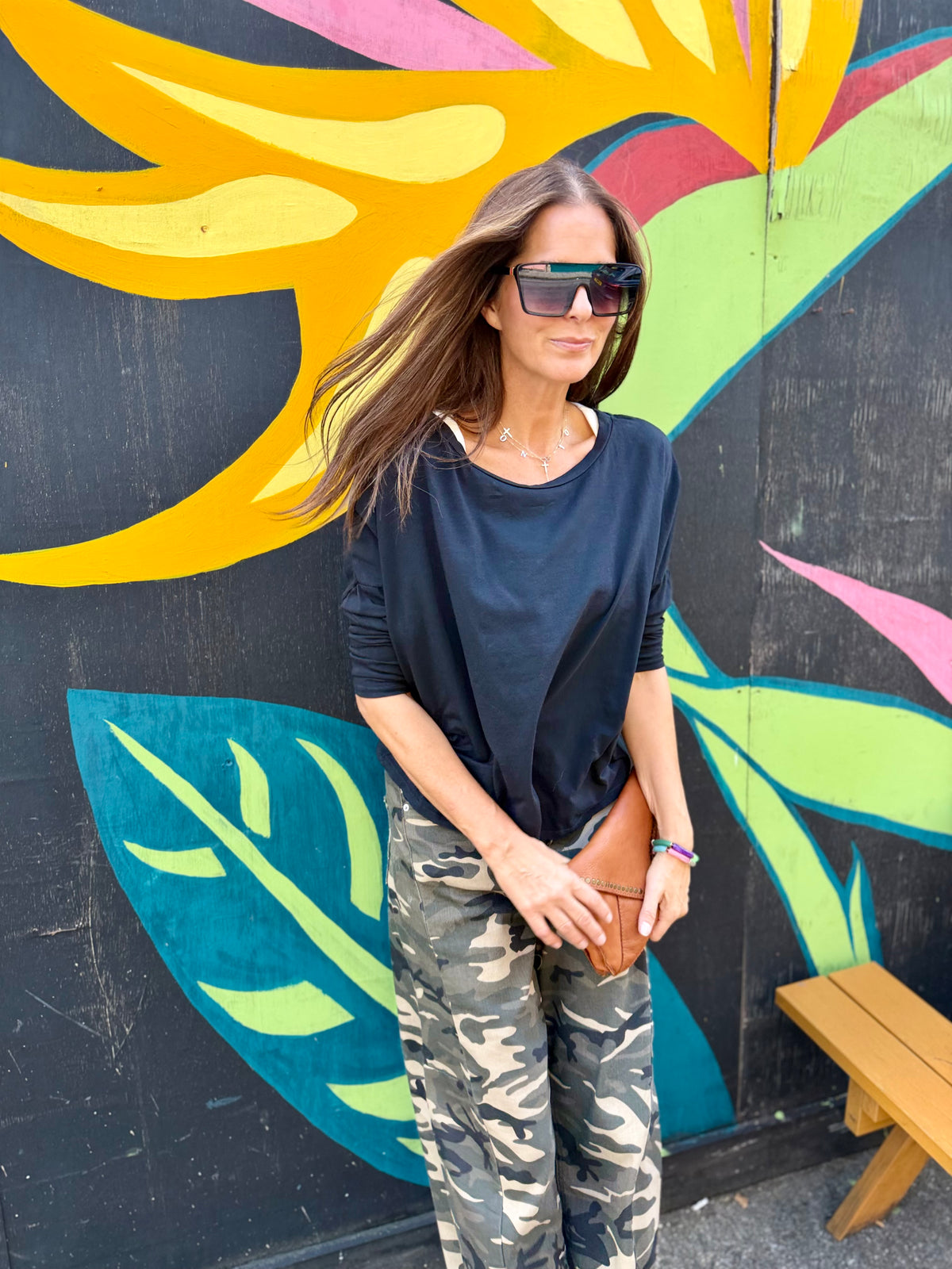 Slouchy LS Top - Black