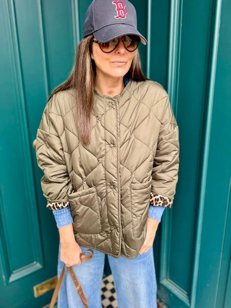Chaqueta acolchada reversible Franky - Caqui