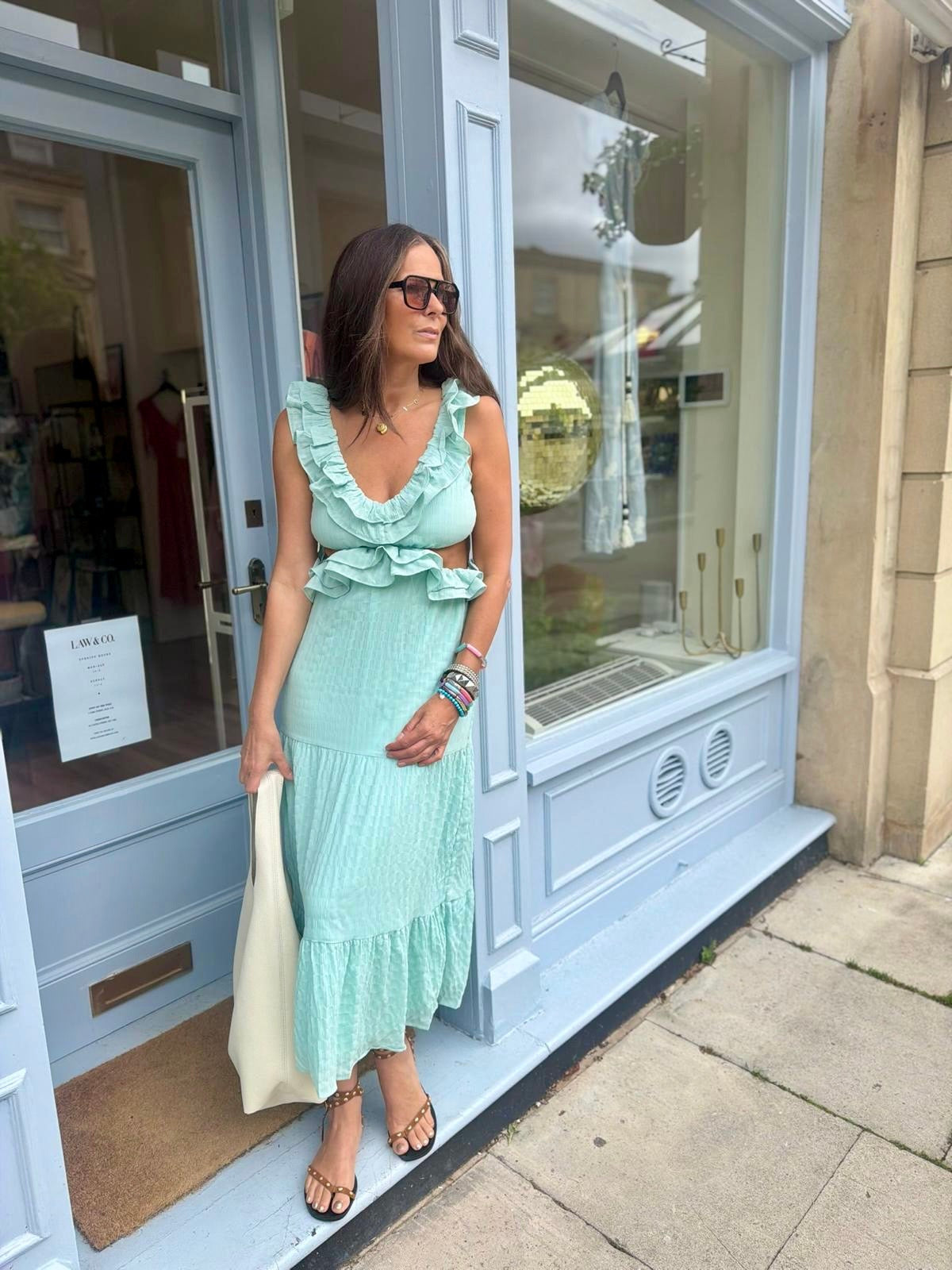 Lila Cut Out Maxi Dress - Mint