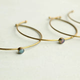 Vintage Brass Opal Bangle - Blue Green