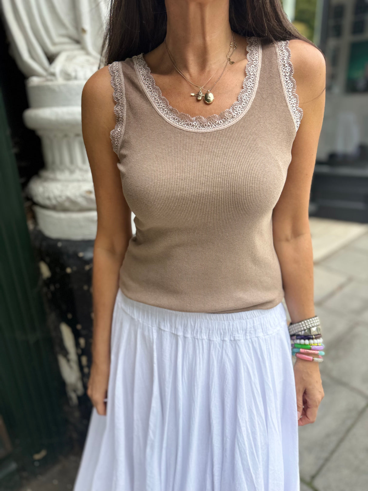 Grace Ribbed Cami - Putty
