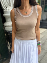 Grace Ribbed Cami - Putty