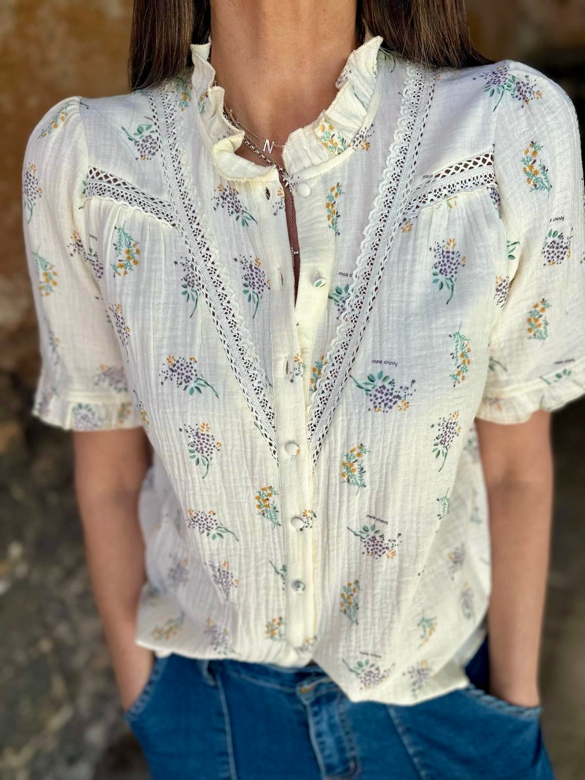 Rae Blouse - Purple/Green