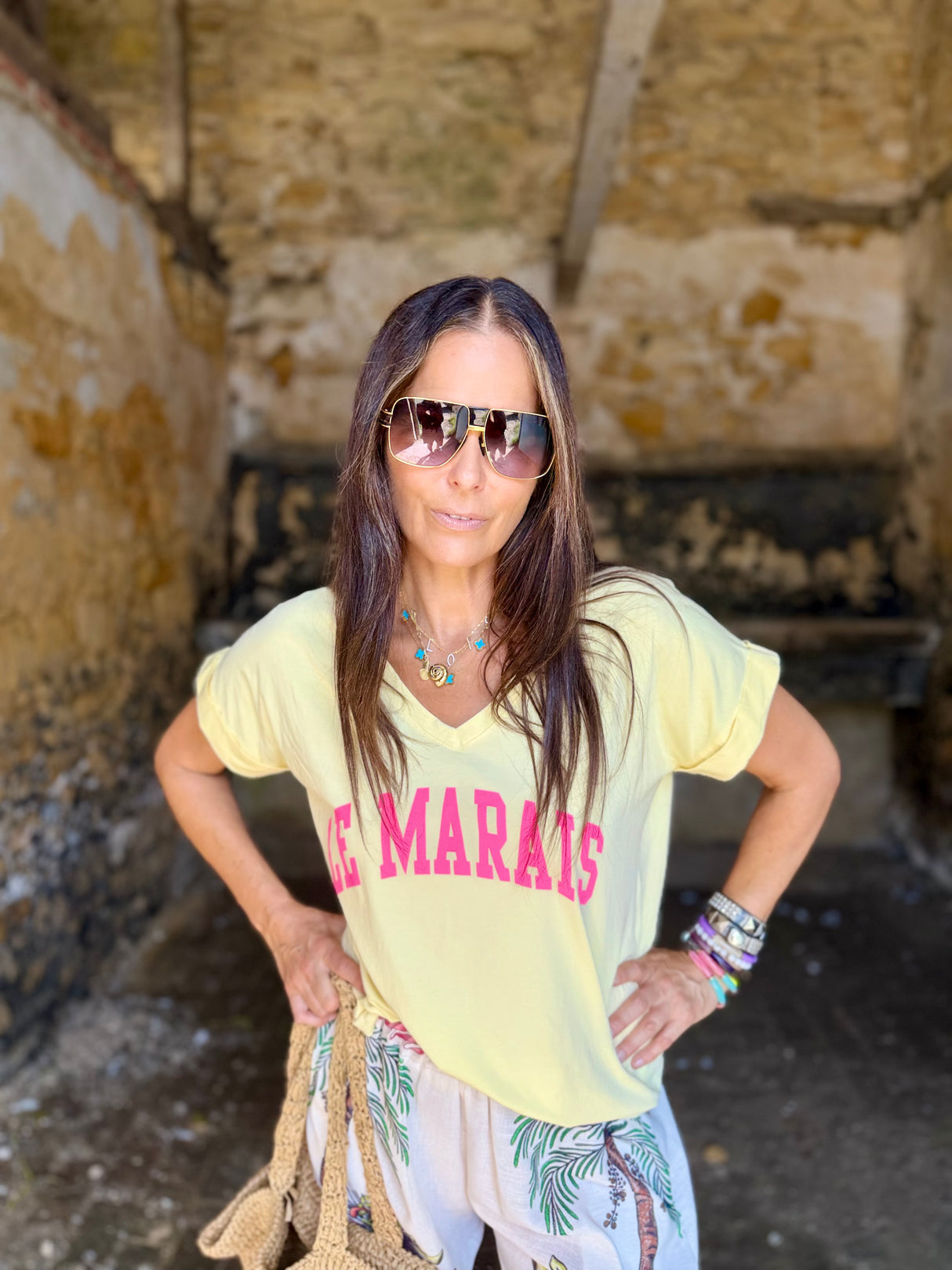Le Marais Logo Tee - Yellow