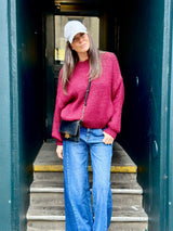 Arlo Wide Sleeve knit - Cherry