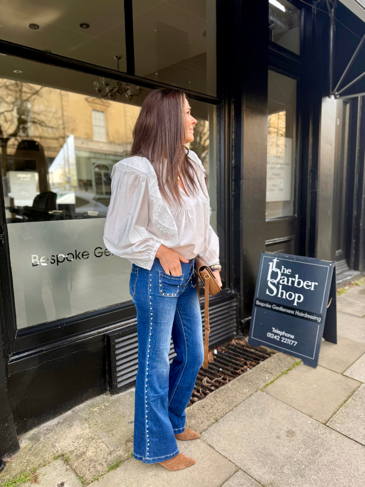 Stella Studded Bootcut Jean - Blue