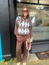 Law Stripe Jogger - Chocolate