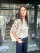 Slouchy Leather Tote - Ivory