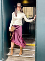 Edith Satin Lace Skirt