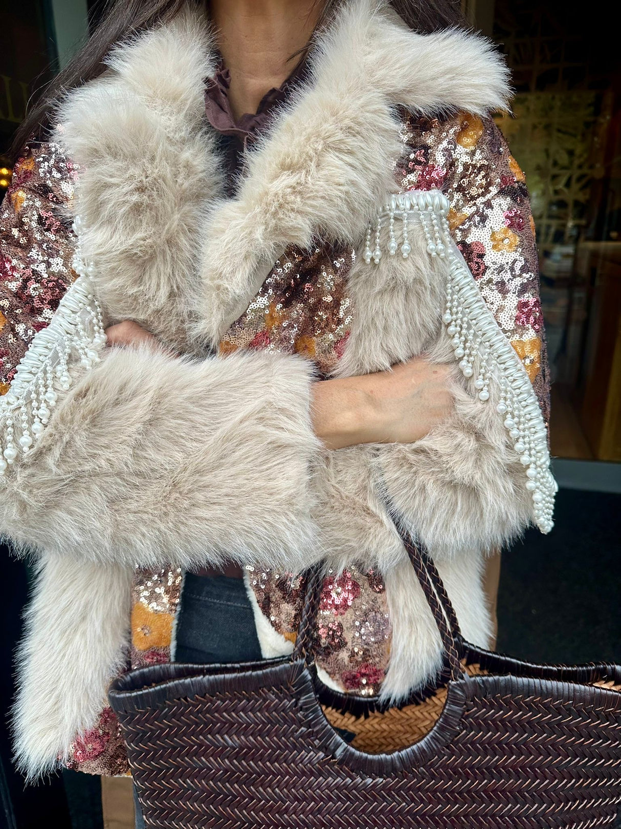 Zoey Embellished Jacket - Cream