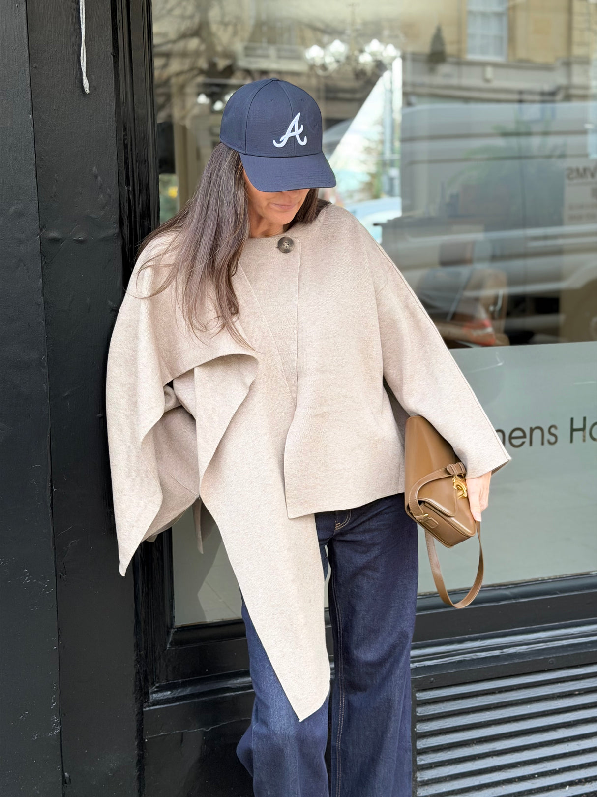 Fliss Knitted Cape with Scarf - Neutral - Limited Edition