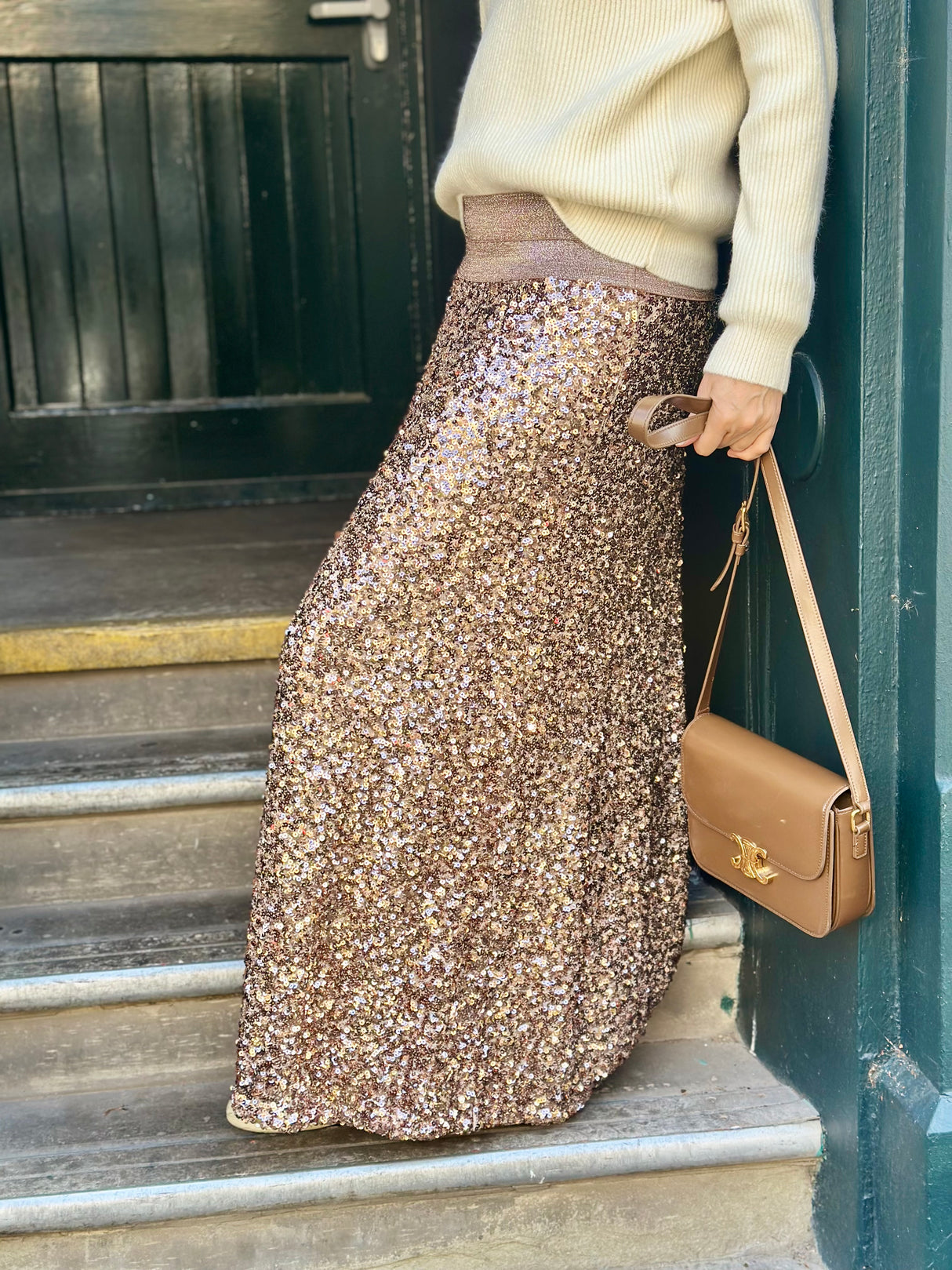 Seline Sequin Skirt - Rose Gold