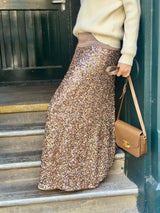 Seline Sequin Skirt - Rose Gold