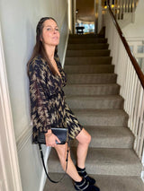 Sasha Mini Dress - Gold Print